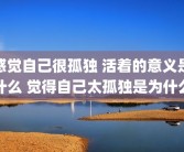 感觉自己很孤独 活着的意义是什么 觉得自己太孤独是为什么