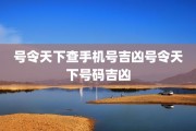 号令天下查手机号吉凶号令天下号码吉凶