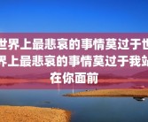世界上最悲哀的事情莫过于世界上最悲哀的事情莫过于我站在你面前