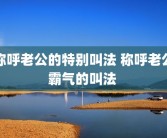 称呼老公的特别叫法 称呼老公霸气的叫法 