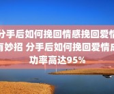 分手后如何挽回情感挽回爱情有妙招 分手后如何挽回爱情成功率高达95%