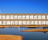 男生最喜欢的恋爱模式是啥 男生正确的恋爱观应该是怎样的