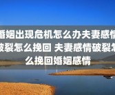 婚姻出现危机怎么办夫妻感情破裂怎么挽回 夫妻感情破裂怎么挽回婚姻感情
