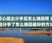 死心提出分手后怎么挽回呢 已经分手了怎么挽回最好的方法