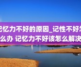 记忆力不好的原因_记性不好怎么办 记忆力不好该怎么解决