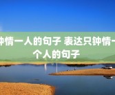 钟情一人的句子 表达只钟情一个人的句子 