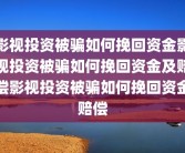 影视投资被骗如何挽回资金影视投资被骗如何挽回资金及赔偿影视投资被骗如何挽回资金赔偿