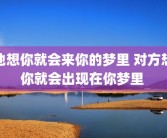 他想你就会来你的梦里 对方想你就会出现在你梦里 