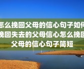 怎么挽回父母的信心句子如何挽回失去的父母信心怎么挽回父母的信心句子简短