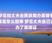 梦见和丈夫去民政局办离婚手续是怎么回事 梦见丈夫自己去办了离婚证
