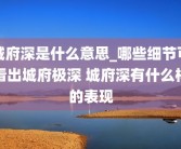 城府深是什么意思_哪些细节可看出城府极深 城府深有什么样的表现