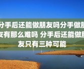 分手后还能做朋友吗分手做朋友有那么难吗 分手后还能做朋友只有三种可能