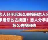 恋人分手后怎么去挽回恋人分手后怎么去挽回？恋人分手后怎么去挽回他