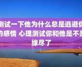 测试一下他为什么总是逃避你的感情 心理测试你和他是不是缘尽了