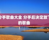 分手歌曲大全 分手后决定放下的歌曲 