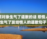 惹对象生气了道歉的话 惹情人生气了发给情人的道歉句子 