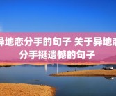 异地恋分手的句子 关于异地恋分手挺遗憾的句子 