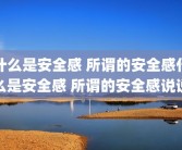 什么是安全感 所谓的安全感什么是安全感 所谓的安全感说说