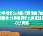 分手后怎么挽回把握恰当的挽回机会 分手后要怎么用正确的方法挽回
