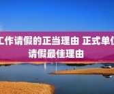 工作请假的正当理由 正式单位请假最佳理由 