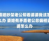 婆媳吵架老公帮着婆婆我该怎么办 婆媳有矛盾老公总偏袒婆婆怎么办