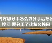 对方想分手怎么办分手后怎么挽回 要分手了该怎么挽回