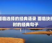面临选择的经典语录 面临抉择时的经典句子 