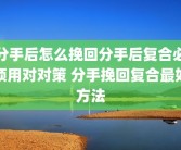 分手后怎么挽回分手后复合必须用对对策 分手挽回复合最好方法