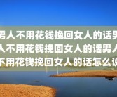 男人不用花钱挽回女人的话男人不用花钱挽回女人的话男人不用花钱挽回女人的话怎么说
