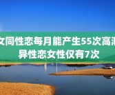 女同性恋每月能产生55次高潮 异性恋女性仅有7次