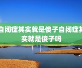 自闭症其实就是傻子自闭症其实就是傻子吗