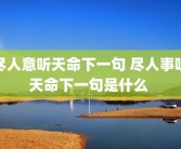 尽人意听天命下一句 尽人事听天命下一句是什么 