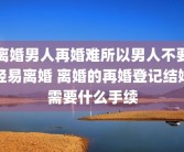 离婚男人再婚难所以男人不要轻易离婚 离婚的再婚登记结婚需要什么手续