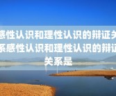感性认识和理性认识的辩证关系感性认识和理性认识的辩证关系是
