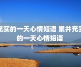 充实的一天心情短语 累并充实的一天心情短语 