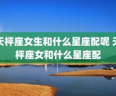 天枰座女生和什么星座配呢 天枰座女和什么星座配