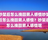 吵架后怎么挽回男人感情吵架后怎么挽回男人感情？吵架后怎么挽回男人感情呢