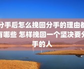 分手后怎么挽回分手的理由都有哪些 怎样挽回一个坚决要分手的人