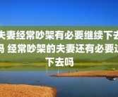 夫妻经常吵架有必要继续下去吗 经常吵架的夫妻还有必要过下去吗