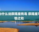 为什么说摩羯座有毒 摩羯座可怕之处 