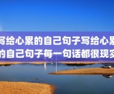 写给心累的自己句子写给心累的自己句子每一句话都很现实