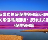 反弹式关系值得挽回嘛反弹式关系值得挽回嘛？反弹式关系值得挽回嘛