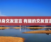 单身交友宣言 有趣的交友宣言 