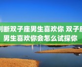 判断双子座男生喜欢你 双子座男生喜欢你会怎么试探你 