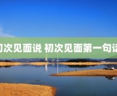 初次见面说 初次见面第一句话 