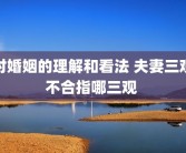 对婚姻的理解和看法 夫妻三观不合指哪三观 