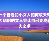一个普通的小女人如何驭夫有术 聪明的女人会让自己变成驭夫之术