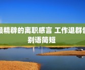 最精辟的离职感言 工作退群告别语简短 