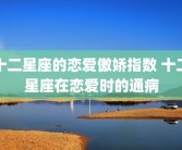 十二星座的恋爱傲娇指数 十二星座在恋爱时的通病