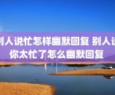 别人说忙怎样幽默回复 别人说你太忙了怎么幽默回复 